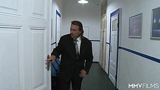 perky blonde fucking at work?