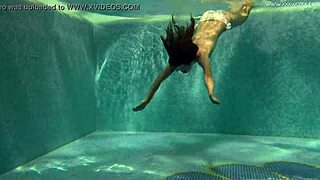 Irina Russaka bathing in the pool.