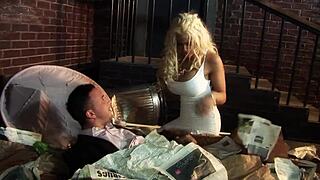 Amy Azzurra in a wild threesome with fucking and assfucking on monster cock, wearing heels