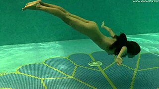 Irina Russaka bathing in the pool.