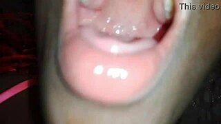 stepbrother pounds his freaky slutty stepsister with rough sex and creampie in shaved pussy