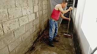 This busty boss is deepthroating and fucking her old employee, dripping cum