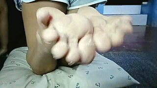 Tell me, how many times will you cum on my wrinkled Filipina feet?