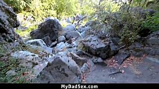 horny hiking with stepdad leads to blowjob