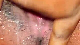 wet pussy masturbation with juicy teen ebony babe outdoors