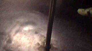 A big ass teen gropes tits on the train while being watched