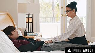 Hey, dana vespoli's rough riding her student's cock in a sloppy quickie.