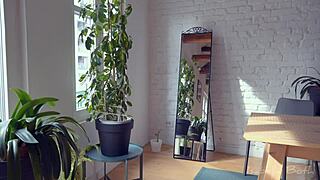 My horny girlfriend loves sucking black cock on her knees