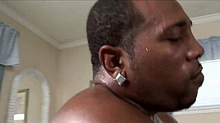 My ebony wife teases her pussy lips before getting her ass filled by a monster cock without condom