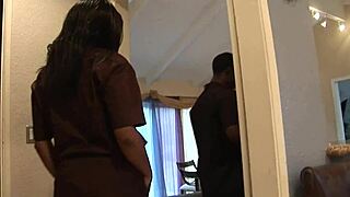 Black Slut Mom Sucks Enormous Monster Cock in Fishnets