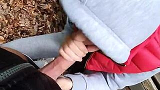 risky clothed quickie with teen brunette pov