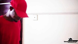 Hotel guest orders food, receives massive big black cock from bodybuilder