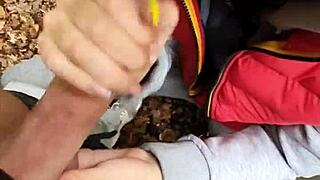 risky clothed quickie with teen brunette pov