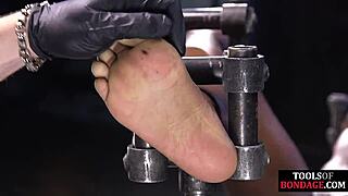 Black BDSM Slave BOUND For FOOT Domination!