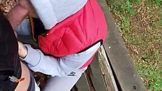 risky clothed quickie with teen brunette pov