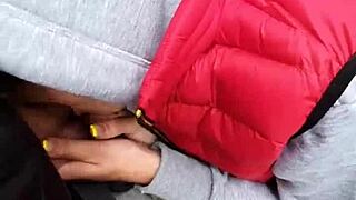 risky clothed quickie with teen brunette pov