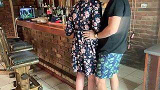 Hot milf upskirt fuck with blonde boss and amateurs