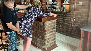 Hot milf upskirt fuck with blonde boss and amateurs