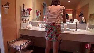 Slender wife in miniskirt cuckolded POV!