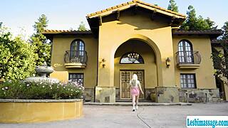 busty masseuse aggressively licks her new neighbor's wet pussy