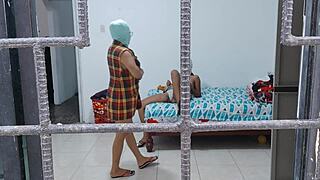 housewives do housework while touching each other's buttocks and tits