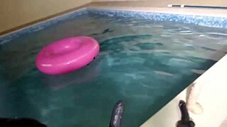 Maxine loves swimming with long hair and big ass