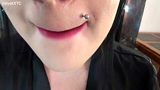 milkshake maker goth babe shows big natural tits in casting pov