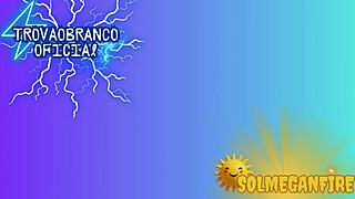 Redhead Sol Megan Fire humiliates small cock with huge dick ejaculation on tits