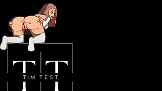 A dirty slut rims ass and takes huge dick dry