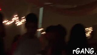 Two girls get group-fucked at party contest with clothes ripped 😈
