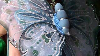 lucky guy enjoys cosplay handjob and riding in lingerie stockings.