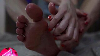 Tease Her Oiled Feet Close-Up?
