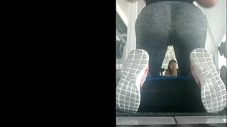 Feeling Excited As The Skinny Mexican Teen Bends Over In The Gym