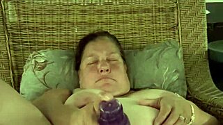 hey, check out this bbw playing with a vibrator at the campsite
