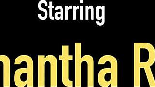 I watch solo blonde Samantha Rone ride her dildo in the bedroom.