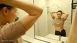 Kristina Starts Her Day With Belly Rubs, Foot Soaks In The Shower, Bathing Her Brunette Body, Milf Legs Stretched In The Bedroom.