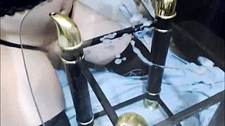 sexy emo tranny licks her own cum in teen 18+ crossdressing masturbation