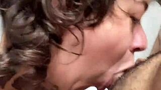 Curvy Couple Gagging on Blowjob and Deepthroat Orgasm