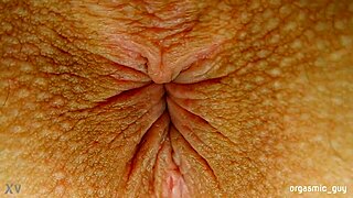 teen 18+ experiences pulsating orgasm with anal contractions close up