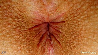 teen 18+ experiences pulsating orgasm with anal contractions close up