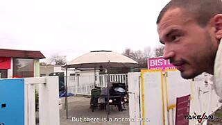 Freezing Blonde Secretary Seduces Stranger in Taxi for Intense Fuck