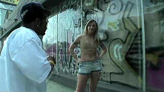 Fiona deep throats a big black cock in heels and lingerie