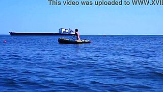 On boat in bikini, mature amateurs enjoy erotic outdoor fun?