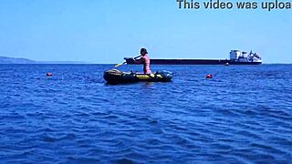 On boat in bikini, mature amateurs enjoy erotic outdoor fun?