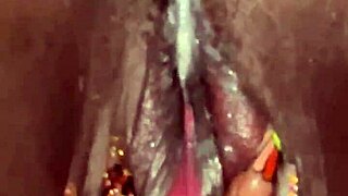 asian man passionately leaves ebony creampie with monster cock
