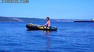 On boat in bikini, mature amateurs enjoy erotic outdoor fun?