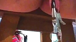 Big Pink Pussy Lips Dangled And Stretched Down With Weights In Close Up