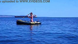 On boat in bikini, mature amateurs enjoy erotic outdoor fun?