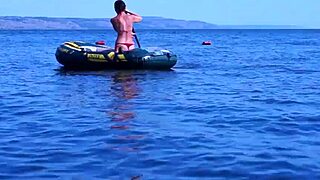 On boat in bikini, mature amateurs enjoy erotic outdoor fun?