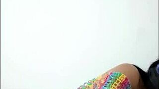 Opening Her Pussy and Inserting a Pink Dildo She Shows Her Wet Pussy